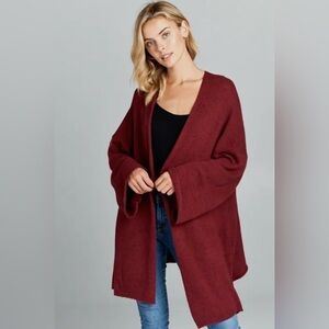 Renee C. Deep Red Women's Poncho